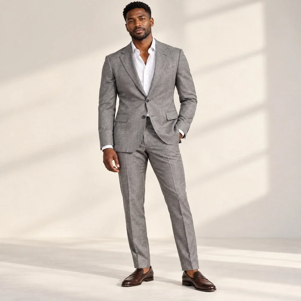 Suitsupply Lazio Suit Vitale Barberis Canonico Wool Men's Gray 42R Slim